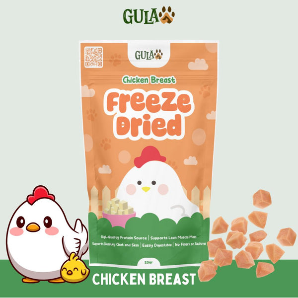 GULAPAWS Snack Anjing Kucing Freeze Dried Chicken Breast 20gr no type Tidak ada merek 
