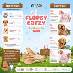 GULAPAWS Snack Anjing Kucing Rabbit Flopzy Ear 5pcs no type Tidak ada merek 