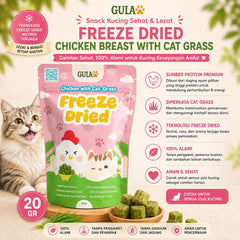 GULAPAWS Snack Kucing Freeze Dried Chicken Breast with Cat Grass 20gr no type Tidak ada merek 