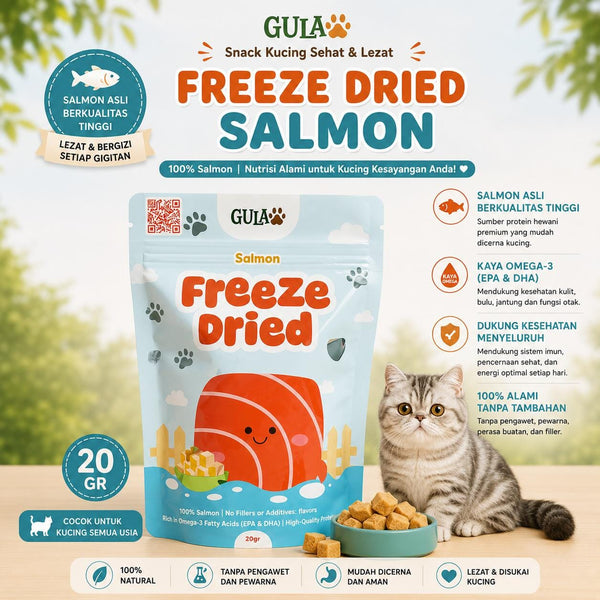 GULAPAWS Snack Kucing Freeze Dried Salmon 20gr no type NoBrand 