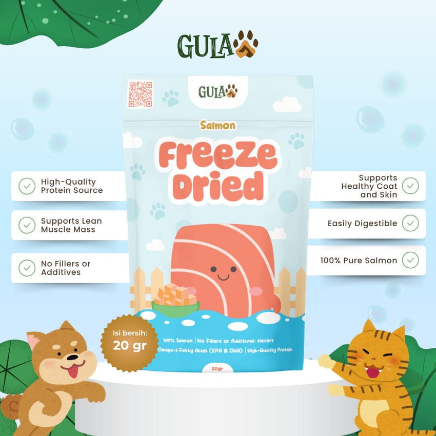 GULAPAWS Snack Kucing Freeze Dried Salmon 20gr no type Tidak ada merek 