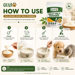 GULAPAWS Susu Anjing Kucing Natural Goat Milk Powder 50gr no type Tidak ada merek 