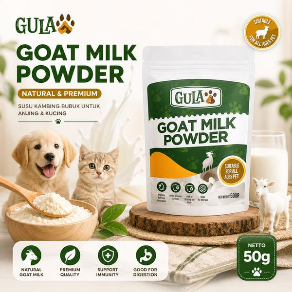 GULAPAWS Susu Anjing Kucing Natural Goat Milk Powder 50gr no type Tidak ada merek 