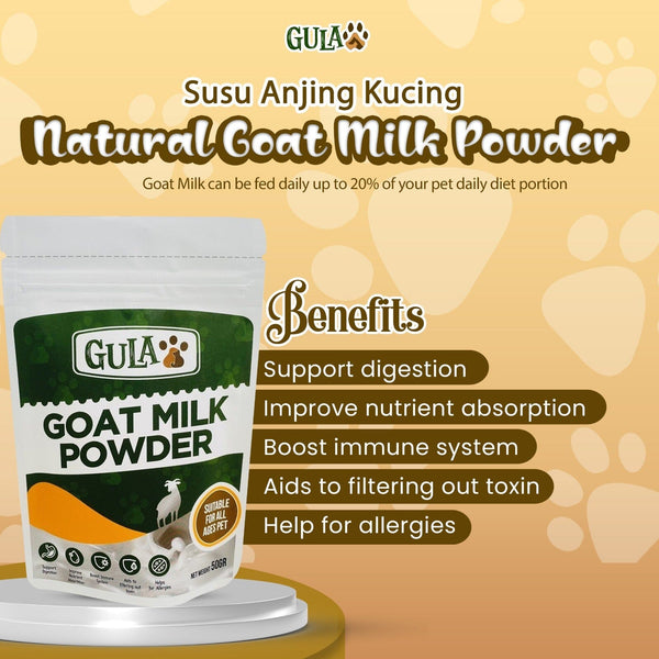 GULAPAWS Susu Anjing Kucing Natural Goat Milk Powder 50gr Pet Nursing Gulapaws 