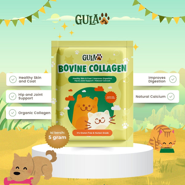 GULAPAWS Vitamin Anjing Kucing Bovine Collagen Travel Pack 5gr Pet Vitamin & Supplement Gulapaws 