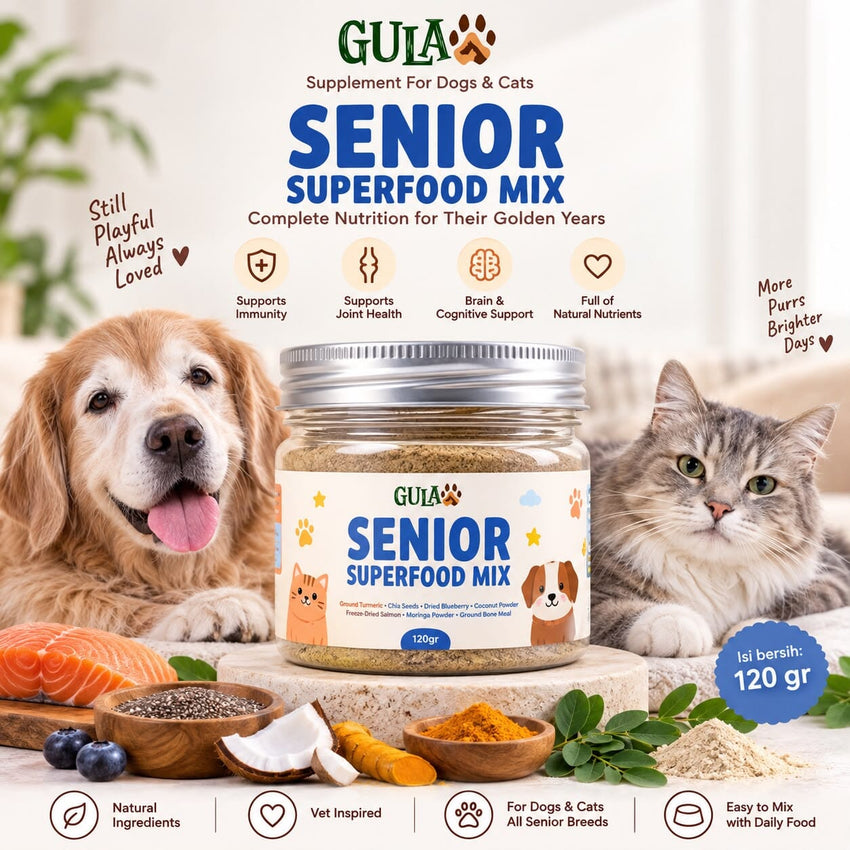 GULAPAWS Vitamin Anjing Kucing Senior Superfood Mix 120gr no type Tidak ada merek 