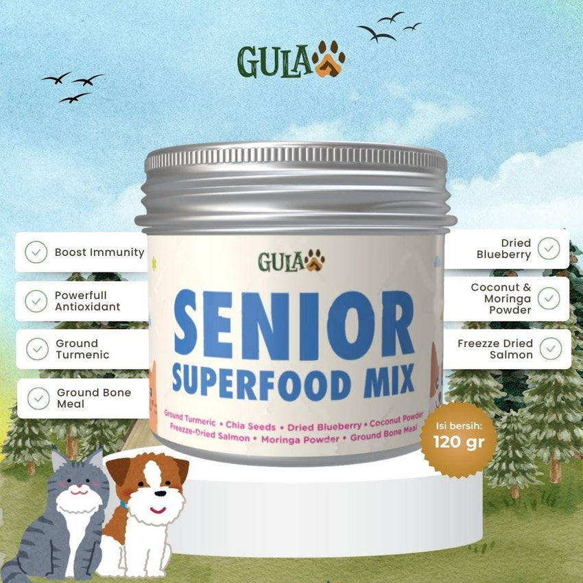 GULAPAWS Vitamin Anjing Kucing Senior Superfood Mix 120gr Pet Vitamin & Supplement Tidak ada merek 