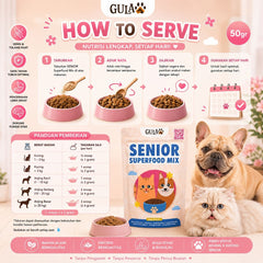 GULAPAWS Vitamin Anjing Kucing Senior Superfood Mix 50gr pet vitamin & supplement Tidak ada merek 