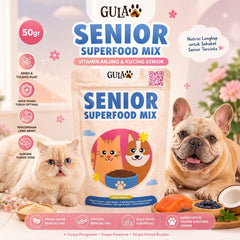 GULAPAWS Vitamin Anjing Kucing Senior Superfood Mix 50gr pet vitamin & supplement Tidak ada merek 