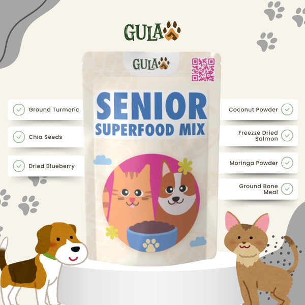 GULAPAWS Vitamin Anjing Kucing Senior Superfood Mix 50gr pet vitamin & supplement Tidak ada merek 