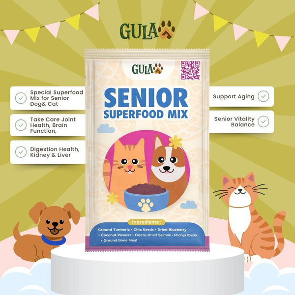 GULAPAWS Vitamin Anjing Kucing Senior Superfood Mix Travel Pack 5gr Pet Vitamin & Supplement Tidak ada merek 