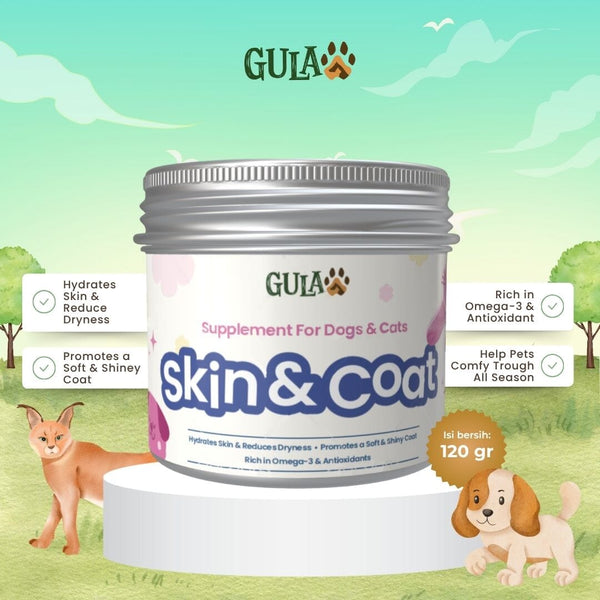 GULAPAWS Vitamin Bulu Kucing Anjing Skin and Coat 120gr Pet Vitamin & Supplement Tidak ada merek 