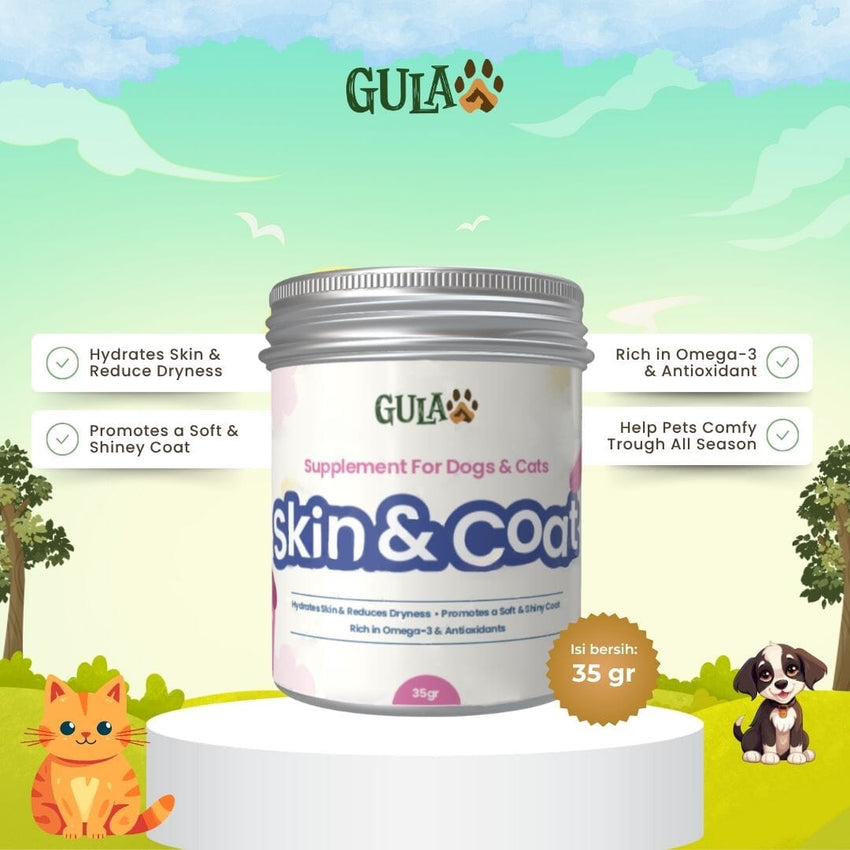 GULAPAWS Vitamin Bulu Kucing Anjing Skin and Coat 35gr Pet Vitamin & Supplement Tidak ada merek 