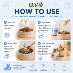 GULAPAWS Vitamin Kalsium Kucing Anjing Organic Egg Shell Powder 100gr no type Tidak ada merek 