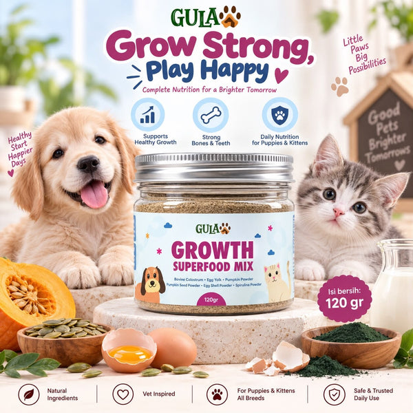 GULAPAWS Vitamin Kucing Anjing Anakan Growth Superfood Mix 120gr Pet Supplement & Vitamin NoBrand 