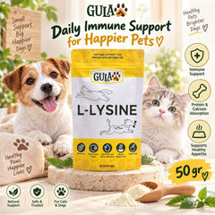 GULAPAWS Vitamin Kucing Anjing L-Lysine Immune Support 50gr no type Tidak ada merek 