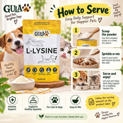 GULAPAWS Vitamin Kucing Anjing L-Lysine Immune Support 50gr no type Tidak ada merek 