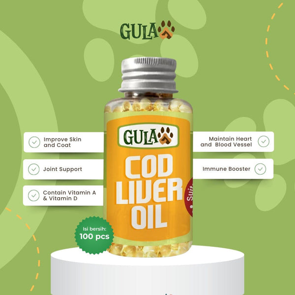 GULAPAWS Vitamin Kucing Anjing Minyak Ikan COD Liver Oil 100pcs no type Tidak ada merek 