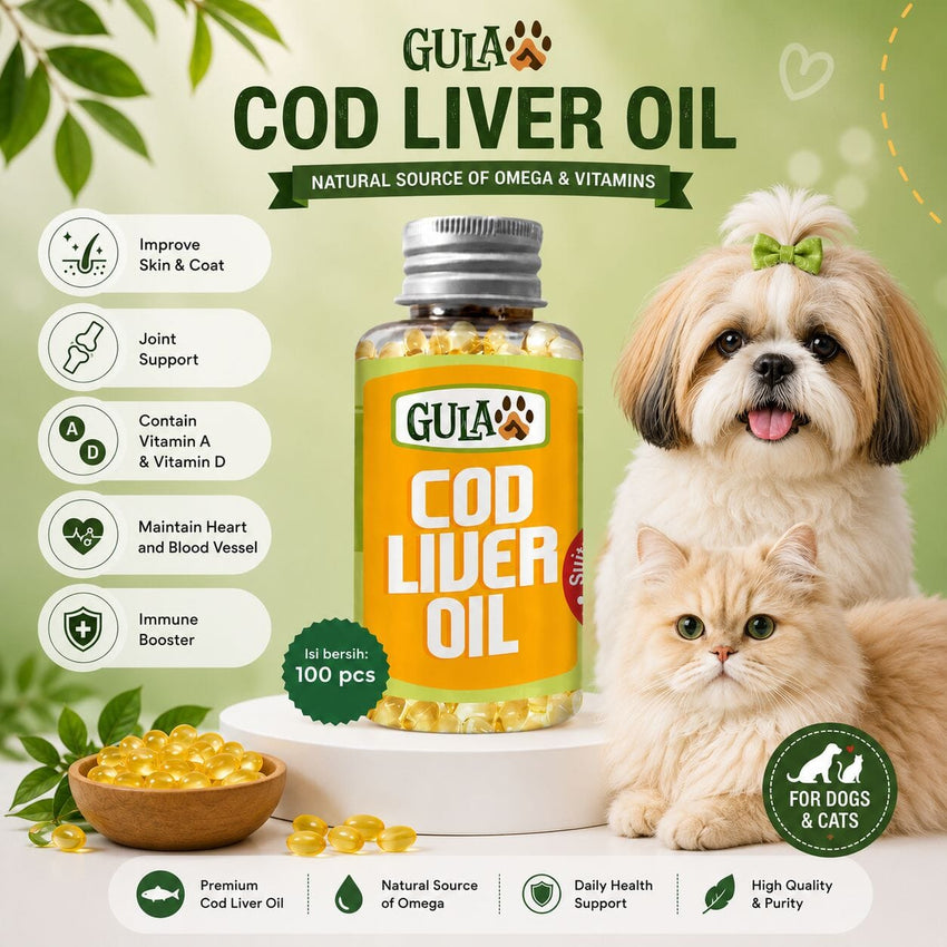 GULAPAWS Vitamin Kucing Anjing Minyak Ikan COD Liver Oil 100pcs no type Tidak ada merek 