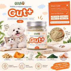GULAPAWS Vitamin Pencernaan Anjing Kucing Probiotic Gut+ 35gr no type Tidak ada merek 