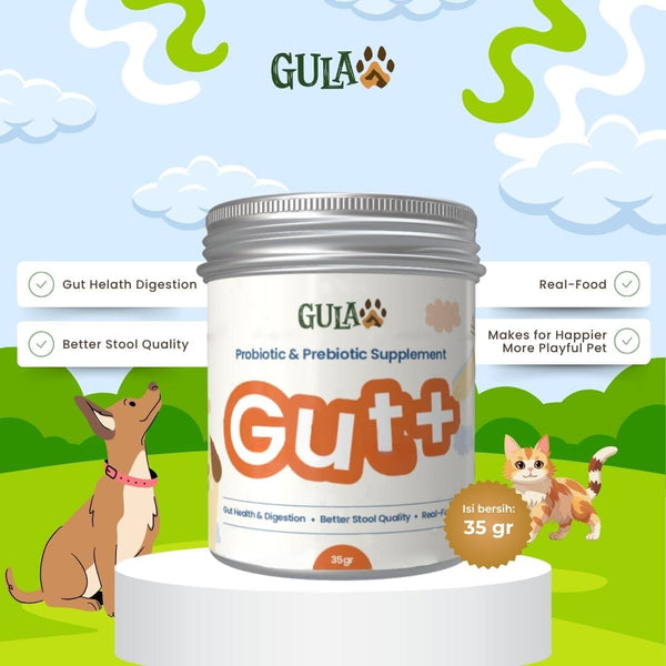 GULAPAWS Vitamin Pencernaan Anjing Kucing Probiotic Gut+ 35gr Pet Vitamin & Supplement Gulapaws 