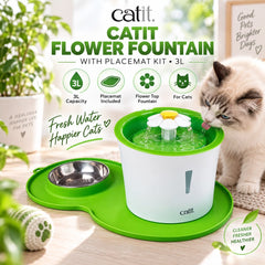 HAGEN 43730 Tempat Minum CATIT Flower Fountain with Placemat Kit 3L no type Tidak ada merek 