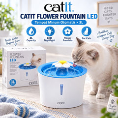HAGEN Tempat Minum Otomatis Catit Flower Fountain LED 3L no type Tidak ada merek 
