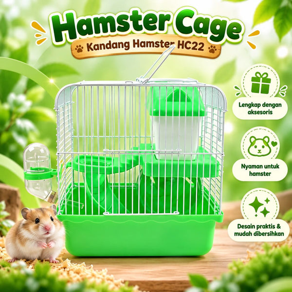 Hamster Cage Kandang Hamster Green HC22 Small Animal Supplies Tidak ada merek 