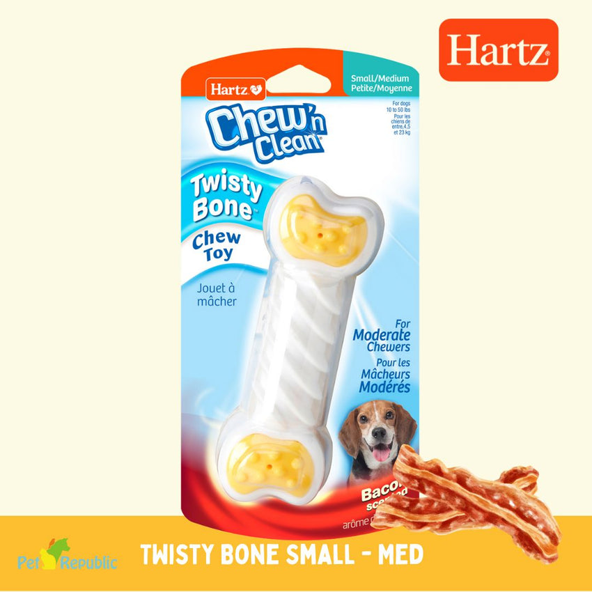 HARTZ Mainan Anjing Chew and Clean Twisty Bone Small/Medium no type Tidak ada merek 