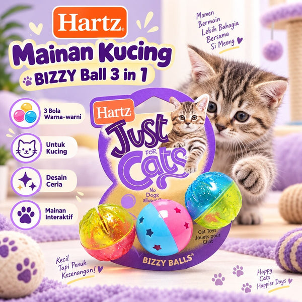 HARTZ Mainan Kucing BIZZY Ball 3 in 1 no type Tidak ada merek 