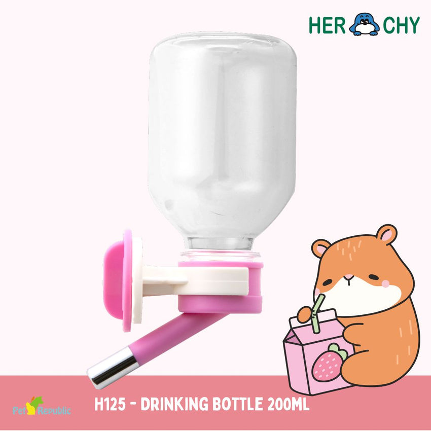 HERCHY H125 Botol Minum Pet Drinking Bottle 200ml Pink Pet Drinking NoBrand 