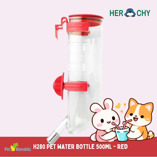 HERCHY H280 Botol Minum Hewan Pet Water Bottle Red 500ml Tempat Minum Tidak ada merek 