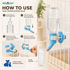 HERCHY H522 Kepala Botol Air Pet Water Nozzle BLUE Pet Drinking Tidak ada merek 