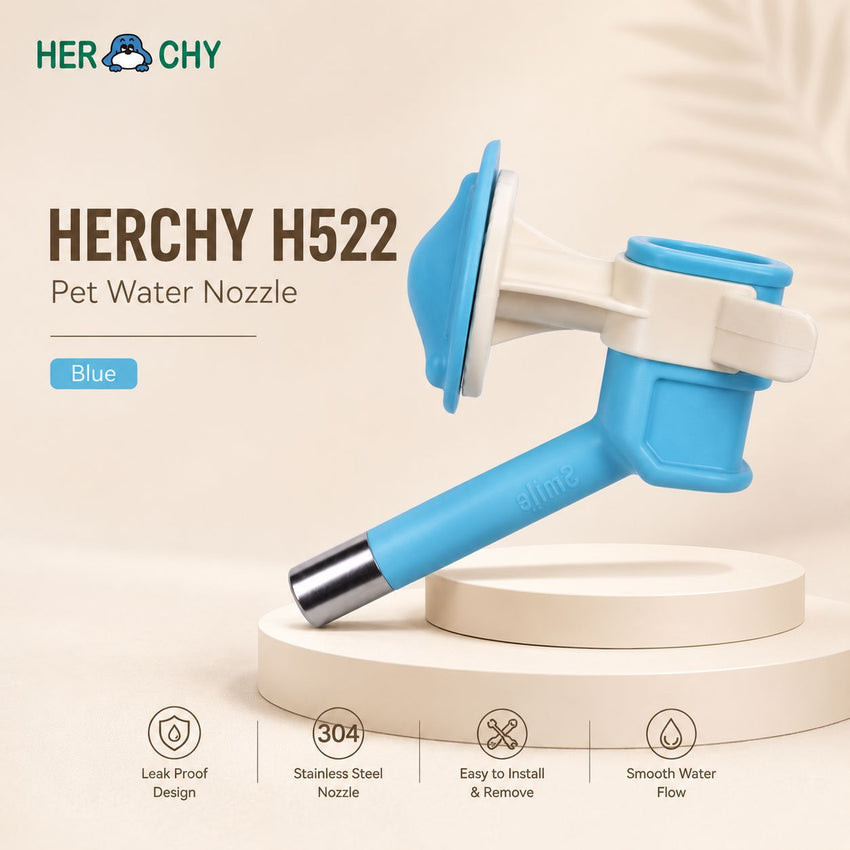 HERCHY H522 Kepala Botol Air Pet Water Nozzle BLUE Pet Drinking Tidak ada merek 