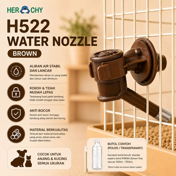 HERCHY H522 Kepala Botol Pet Water Nozzle Brown no type Tidak ada merek 