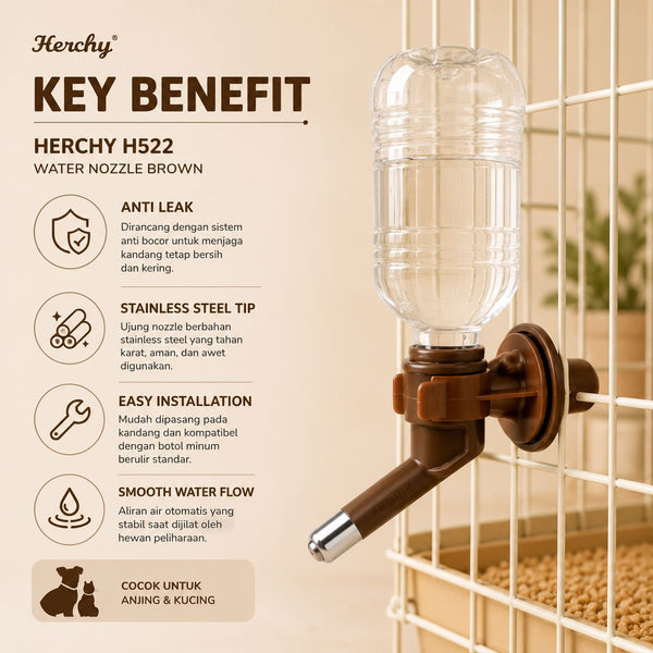 HERCHY H522 Kepala Botol Pet Water Nozzle Brown no type Tidak ada merek 