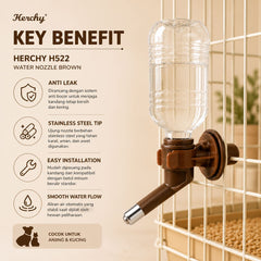 HERCHY H522 Kepala Botol Pet Water Nozzle Brown no type Tidak ada merek 