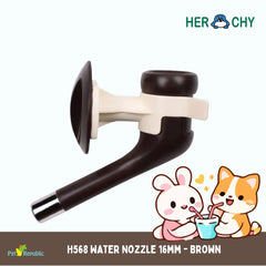 HERCHY H568 Kepala Botol Minum Pet Water Feeder 16mm Brown Pet Drinking Tidak ada merek 