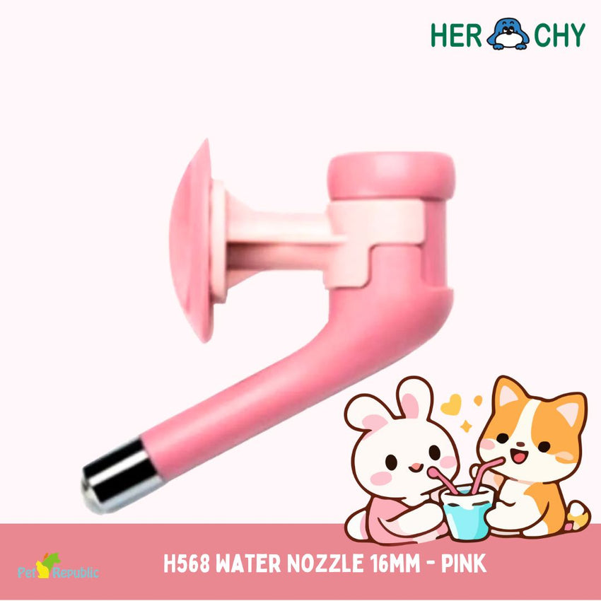 HERCHY H568 Kepala Botol Minum Pet Water Feeder 16mm Pink Pet Drinking Tidak ada merek 