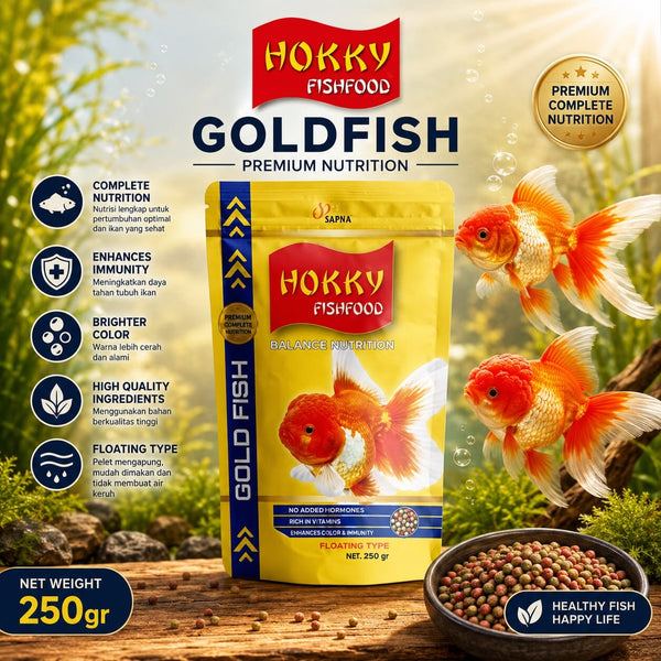 HOKKY Makanan Ikan Gold Fish Balance Nutritions Floating Type Fish Food 250g no type Tidak ada merek 