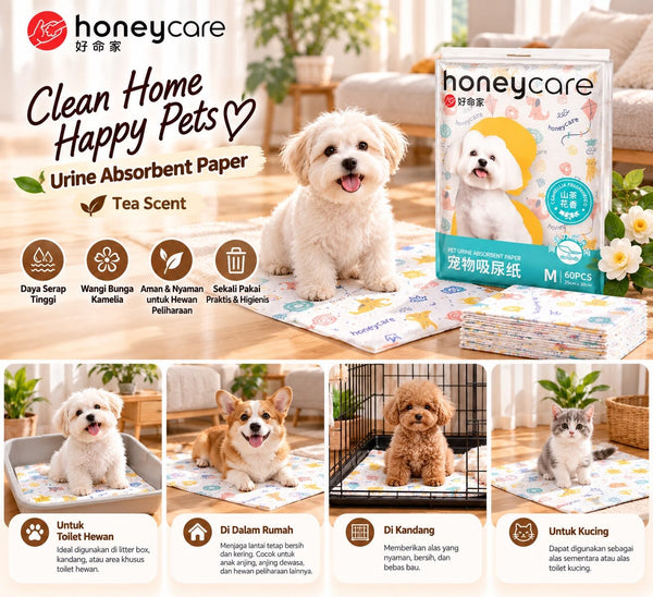 HONEYCARE Perlak Anjing Kucing Pet Urine Absorbent Paper M Dog Sanitation Honey Care 