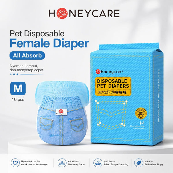 HONEYCARE Pet Disposable Female Diaper All Absorb M Dog Sanitation NoBrand 