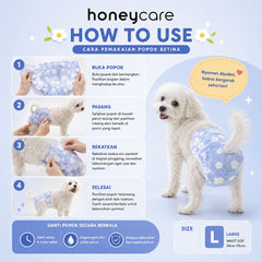 HONEYCARE Pet Disposable Female Diaper Odor Control L Dog Sanitation NoBrand 