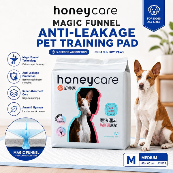 HONEYCARE Pet Training Pad Magic Funnel Side Leakage with Sticker Medium Dog Sanitation Tidak ada merek 
