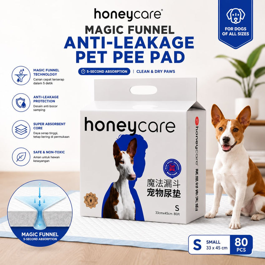 HONEYCARE Pet Training Pad Magic Funnel Side Leakage with Sticker Small Dog Sanitation Tidak ada merek 