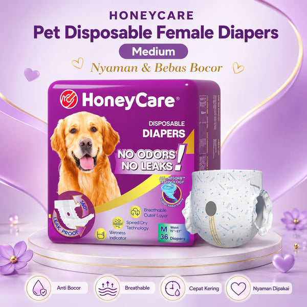 HONEYCARE Popok Anjing Betina Pet Disposable Female Diapers Medium Dog Sanitation NoBrand 