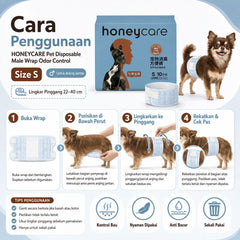 HONEYCARE Popok Anjing Pet Disposable Male Wrap Odor Control Small Dog Sanitation NoBrand 