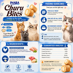 INABA Snack Kucing Churu Bites Chicken Recipe Wraps Tuna Scallop 30gr no type Tidak ada merek 