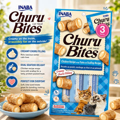 INABA Snack Kucing Churu Bites Chicken Recipe Wraps Tuna Scallop 30gr no type Tidak ada merek 
