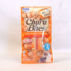 INABA Snack Kucing Churu Bites Chicken Wraps Chicken Recipe 30gr no type Tidak ada merek 